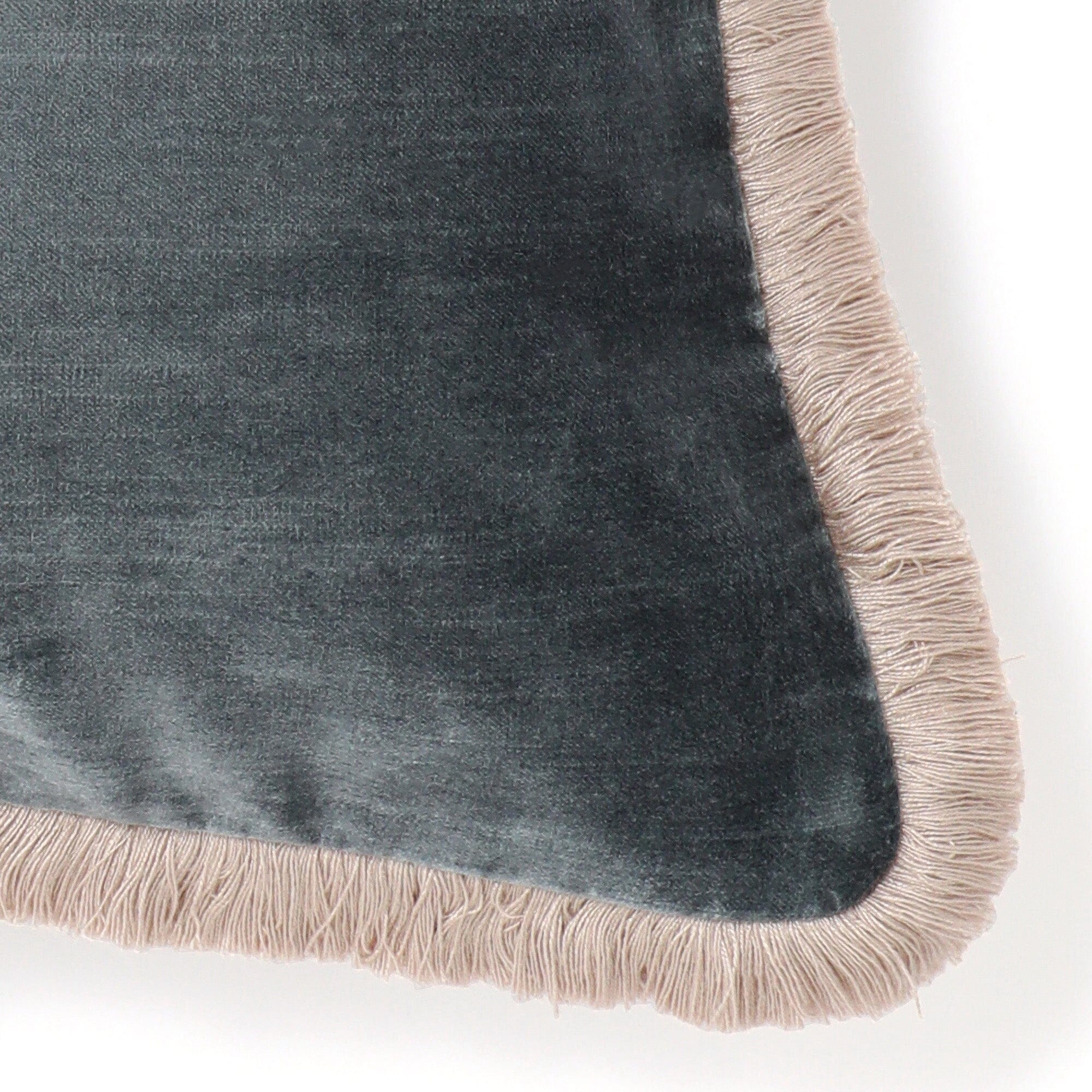 Velvet Fringe Cushion Cover 450 X 450  Blue