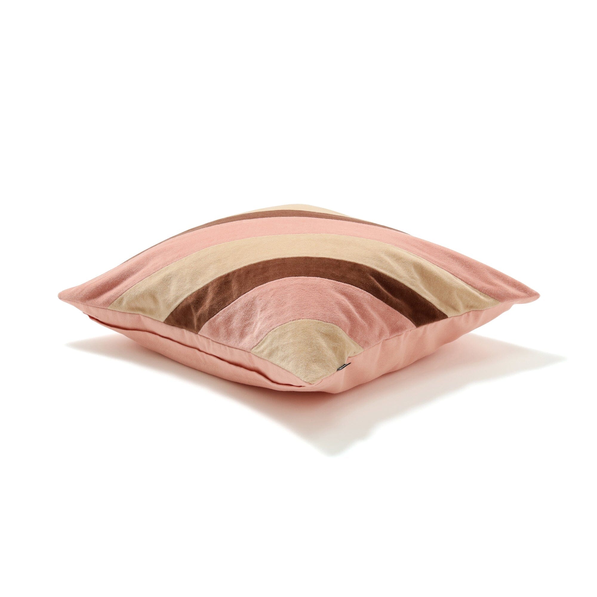 Velvet Stripe Cushion Cover 450 X 450  Beige X Pink