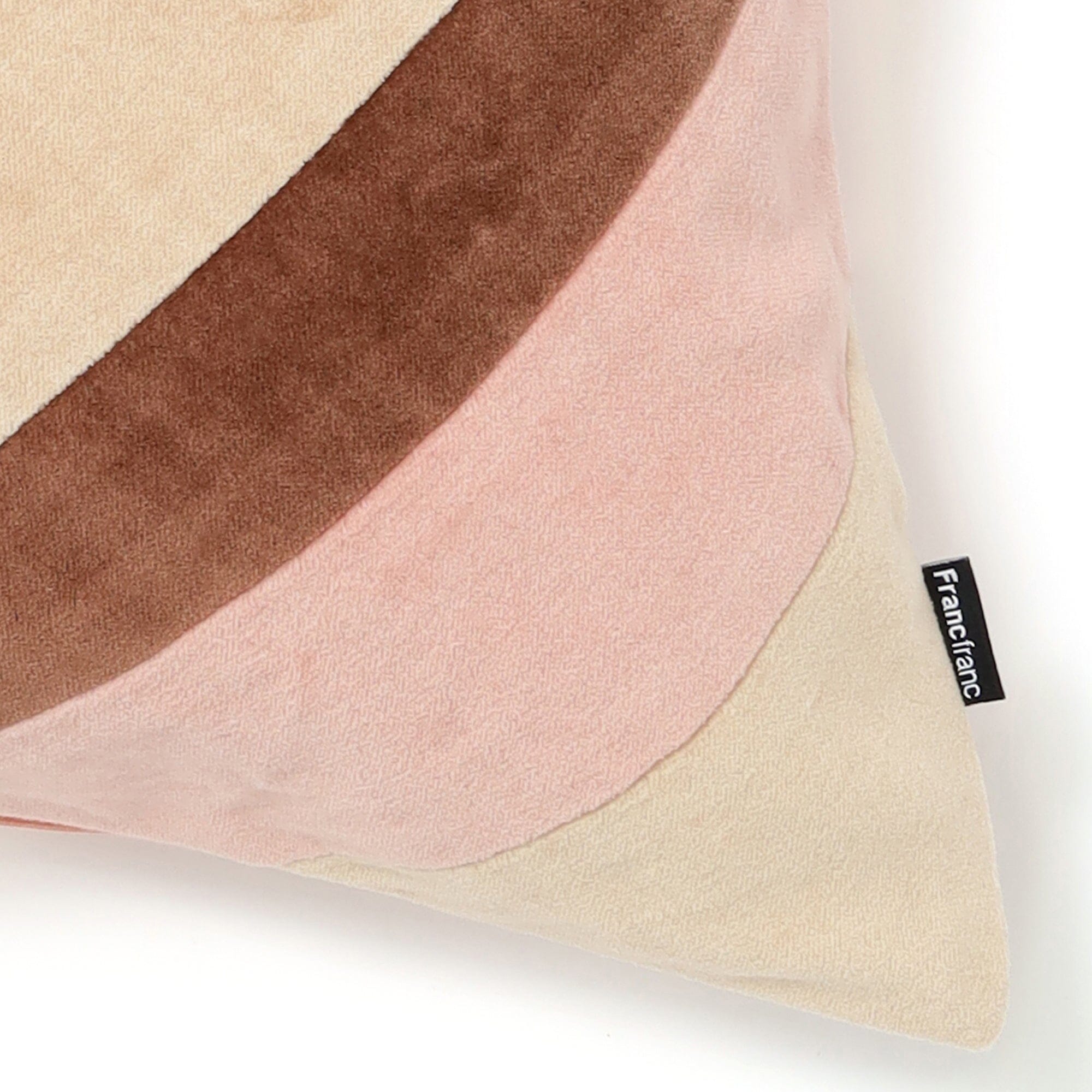 Velvet Stripe Cushion Cover 450 X 450  Beige X Pink