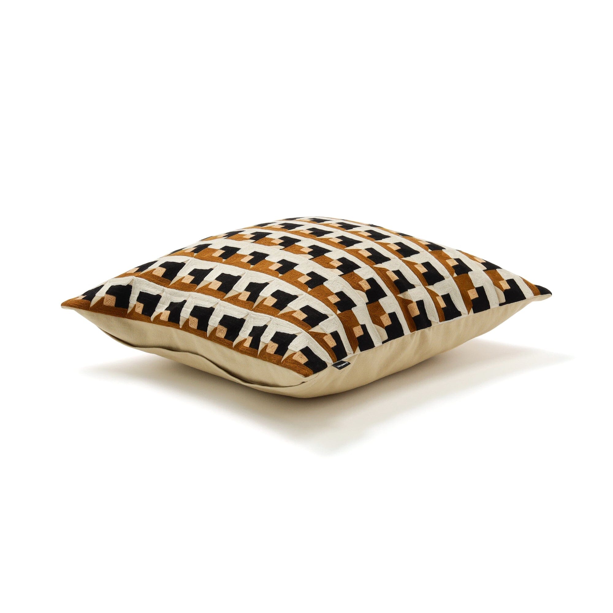 Emb Geometric Cushion Cover 450 X 450  Beige