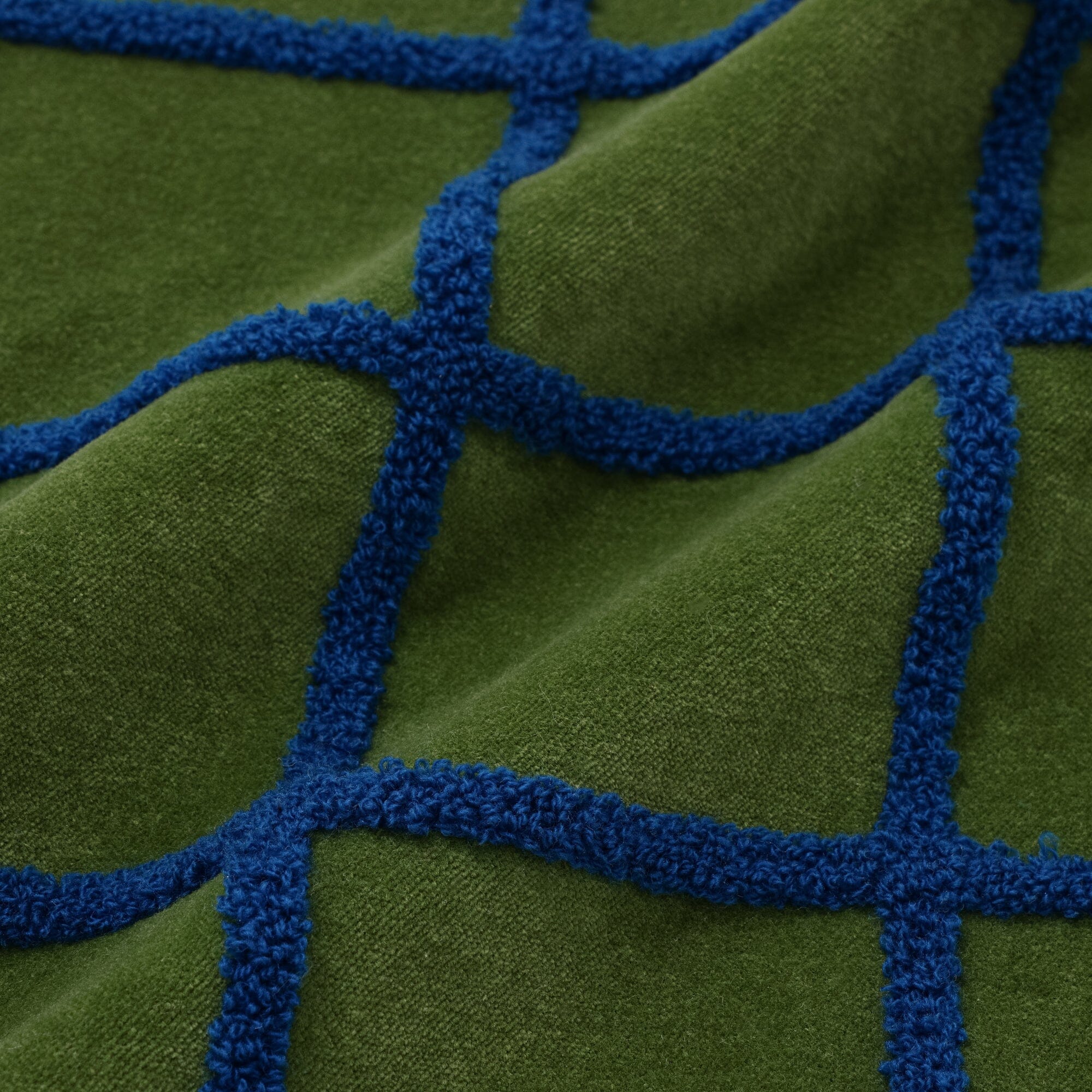 Velvet Windowpane Cushion Cover 450 X 450 Green