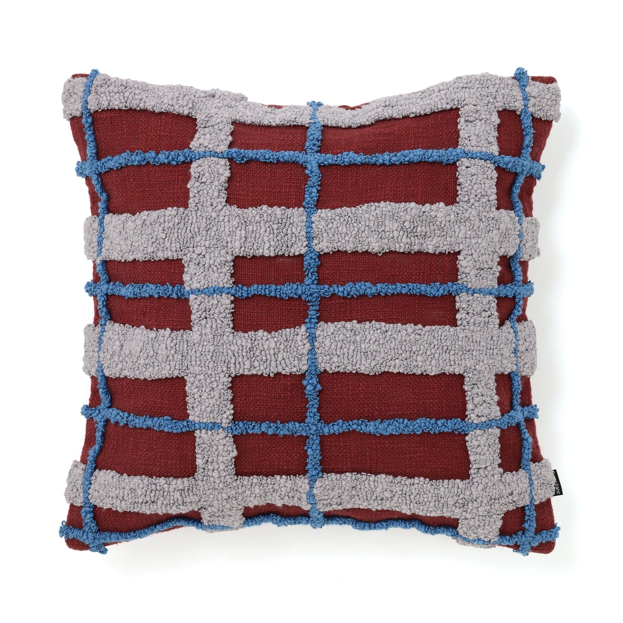 Tuft Check Cushion Cover 450 X 450  Purple X Blue