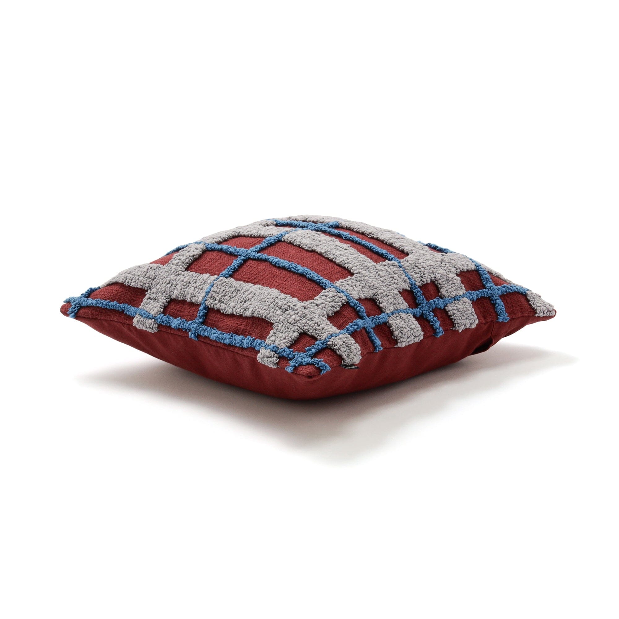 Tuft Check Cushion Cover 450 X 450  Purple X Blue