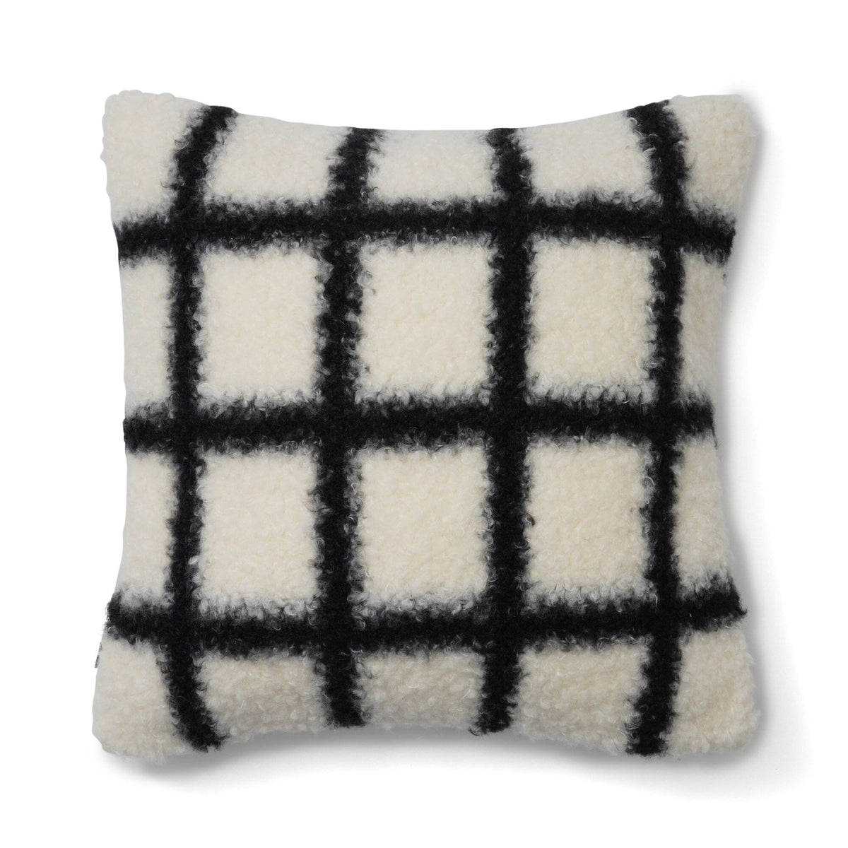 Checked Boa Cushion Cover 450 X 450 White