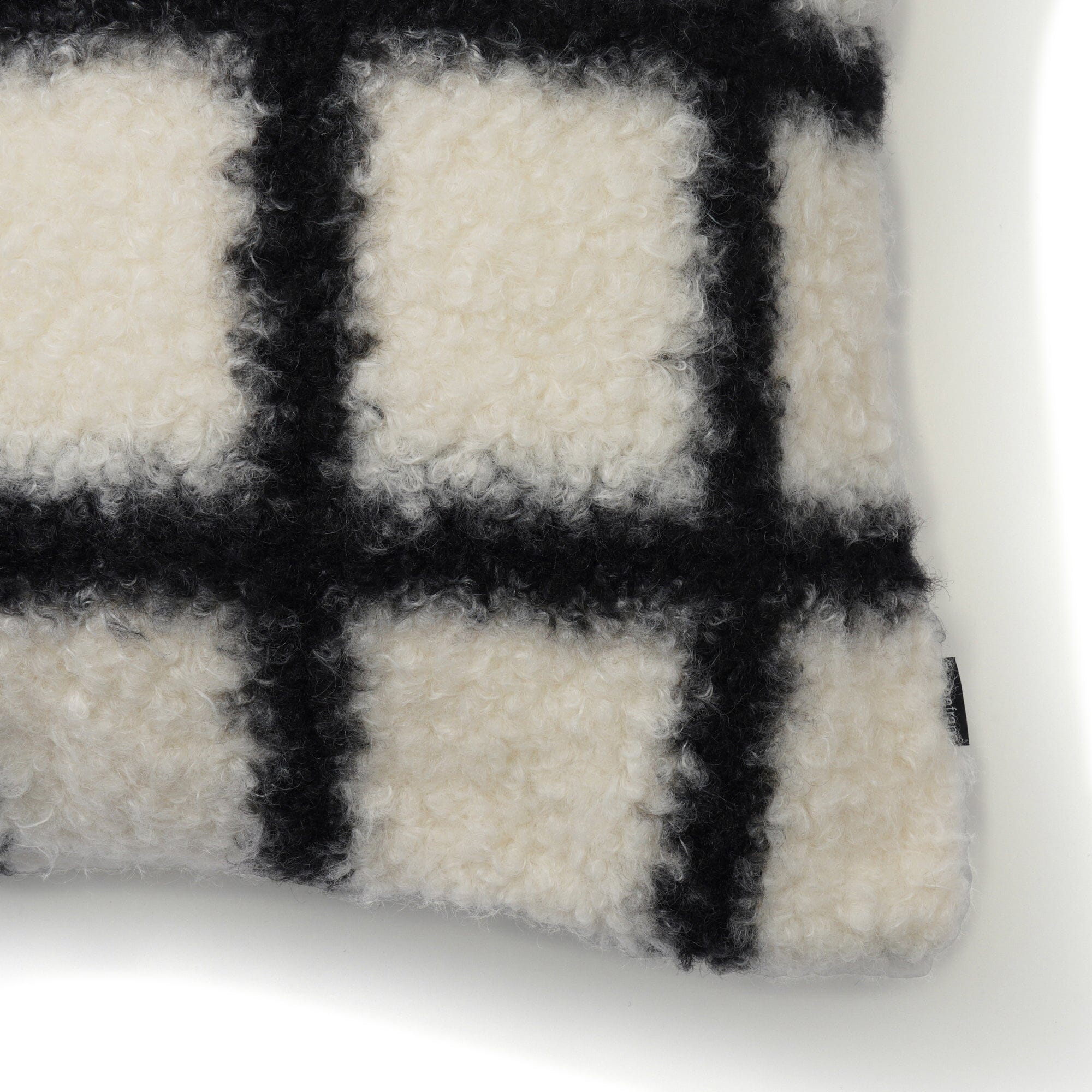 Checked Boa Cushion Cover 450 X 450 White