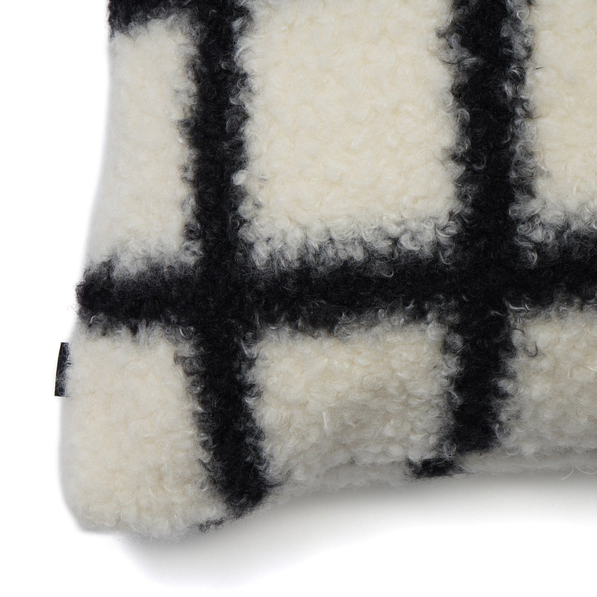 Checked Boa Cushion Cover 450 X 450 White