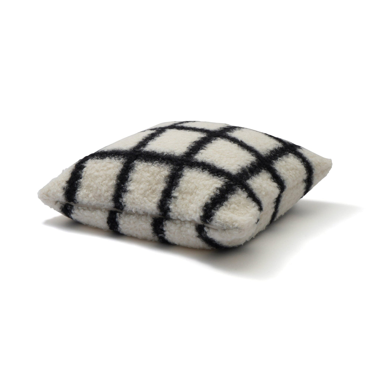 Checked Boa Cushion Cover 450 X 450 White