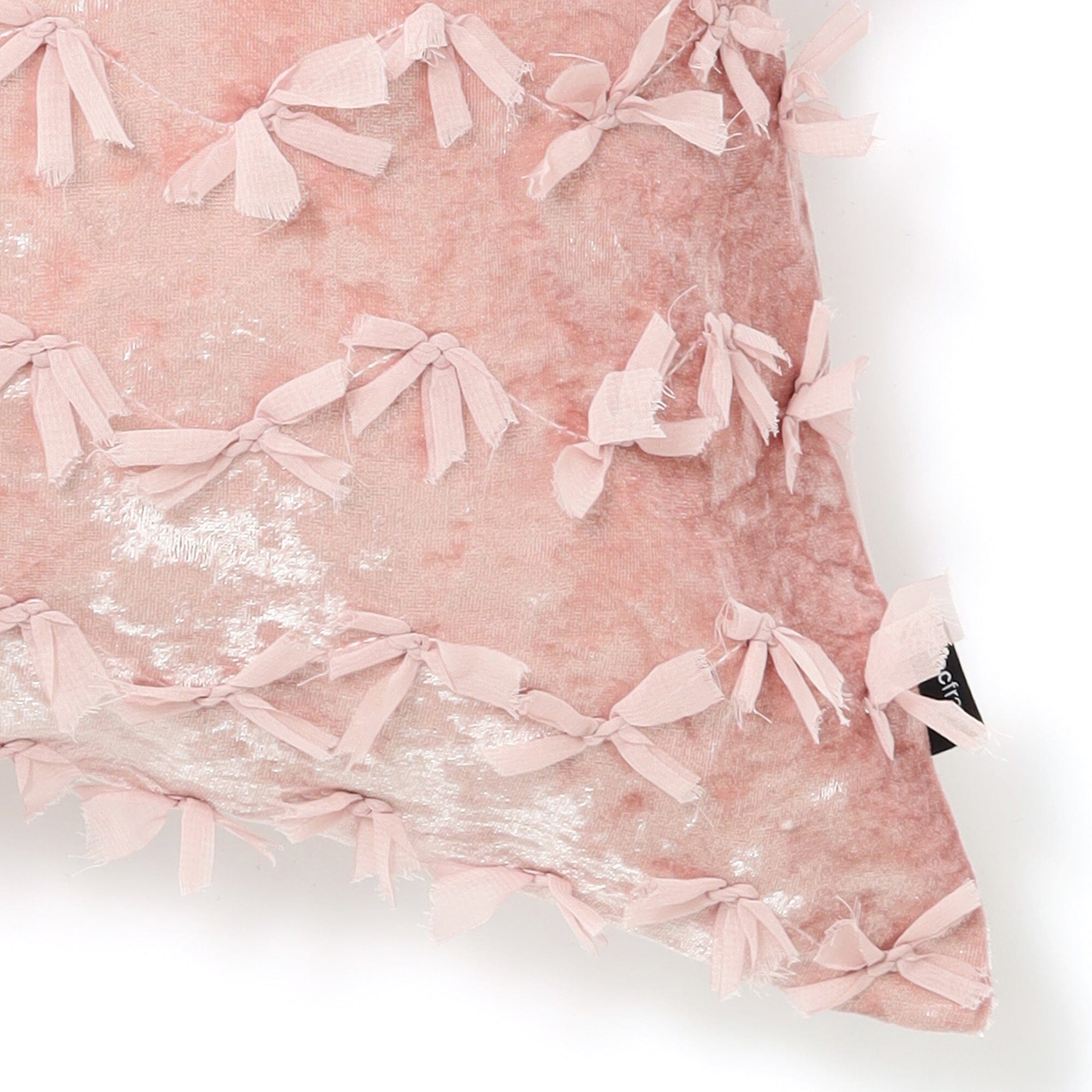 Velvet Ribbon Cushion Cover 450 X 450  Pink