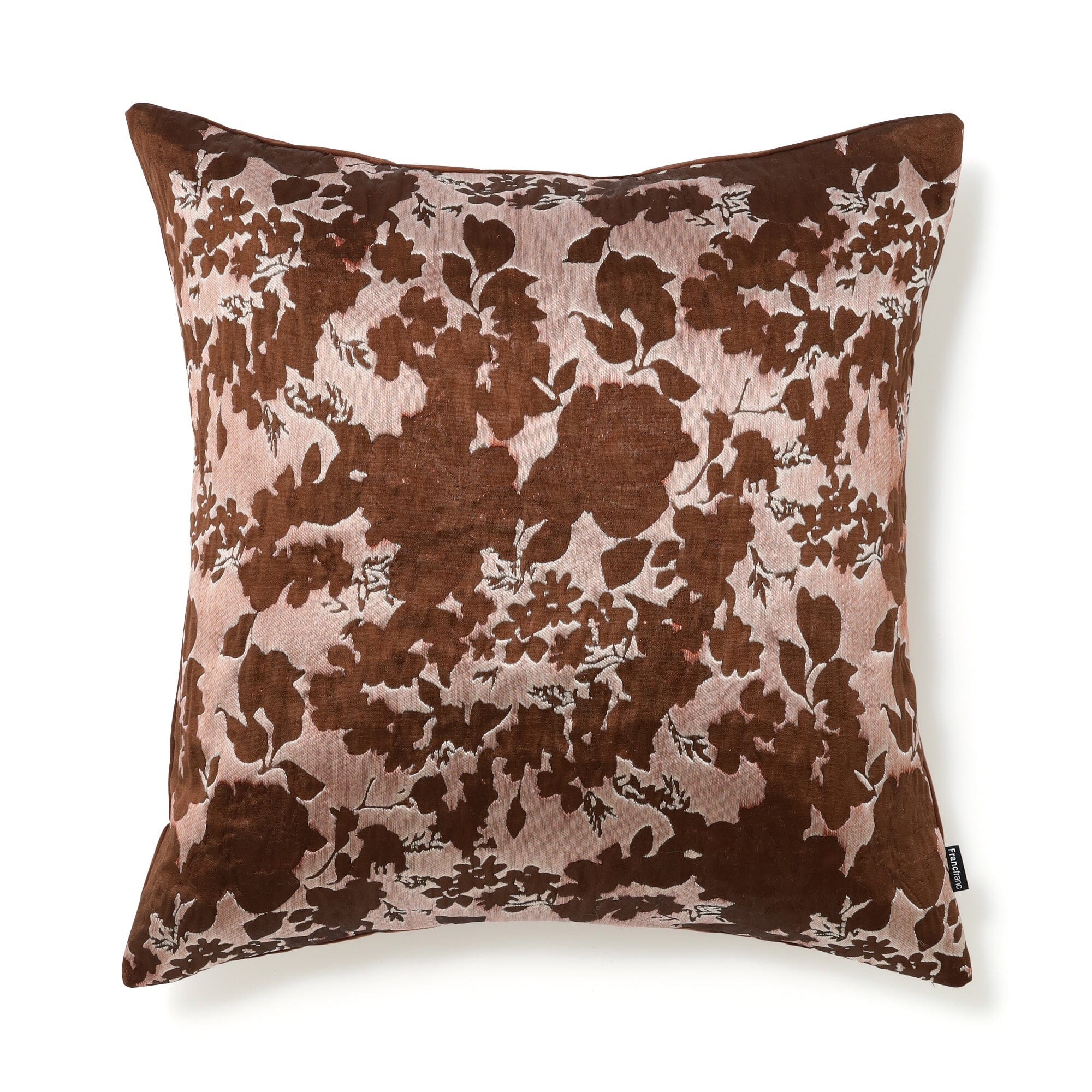 Jq Flower Cushion Cover 450 X 450  Pink X Brown