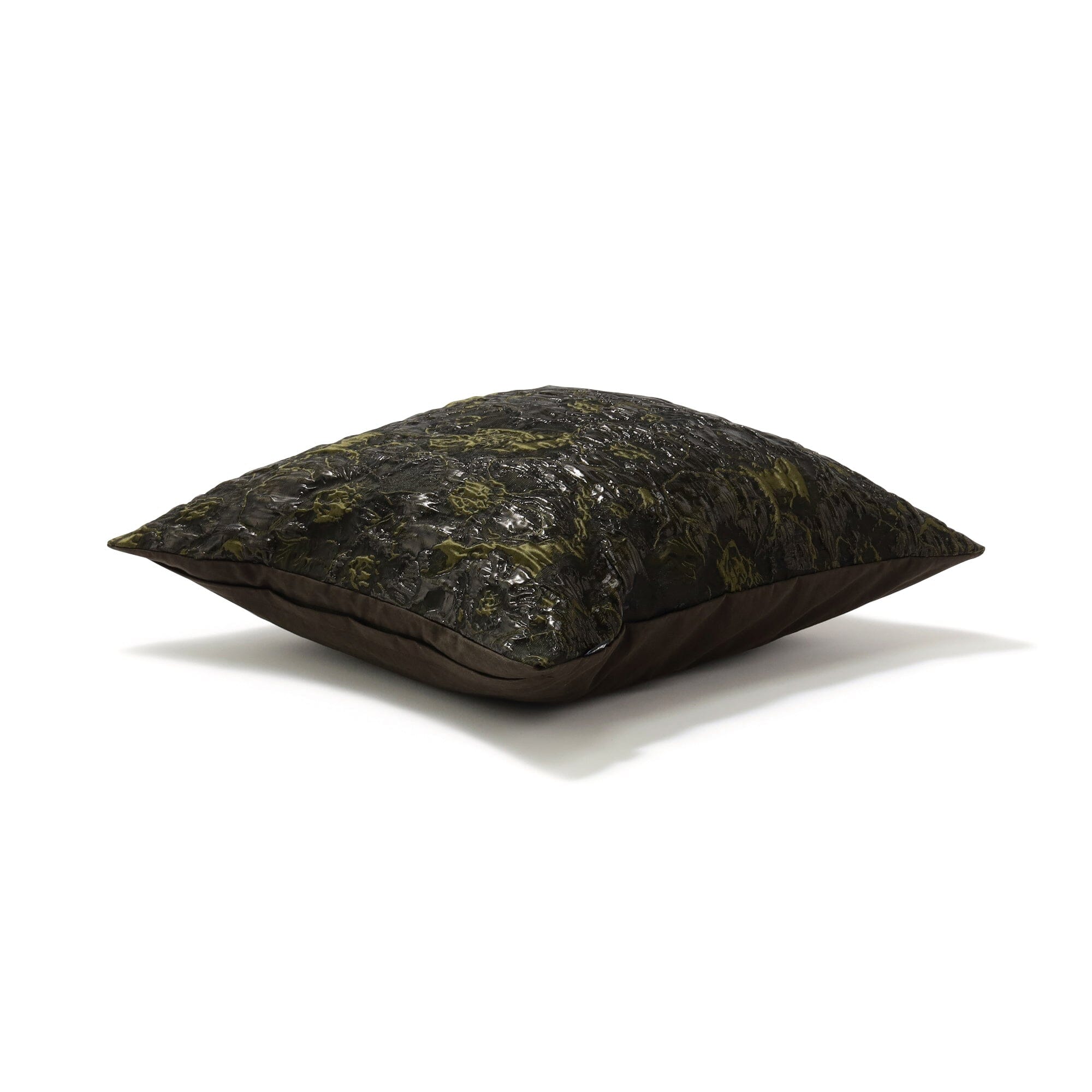 Jq Flower Cushion Cover 450 X 450  Dark Green