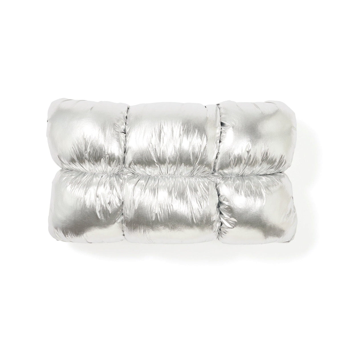 Metallic Square Quilted Cushion Cover 450 X 250  Silver