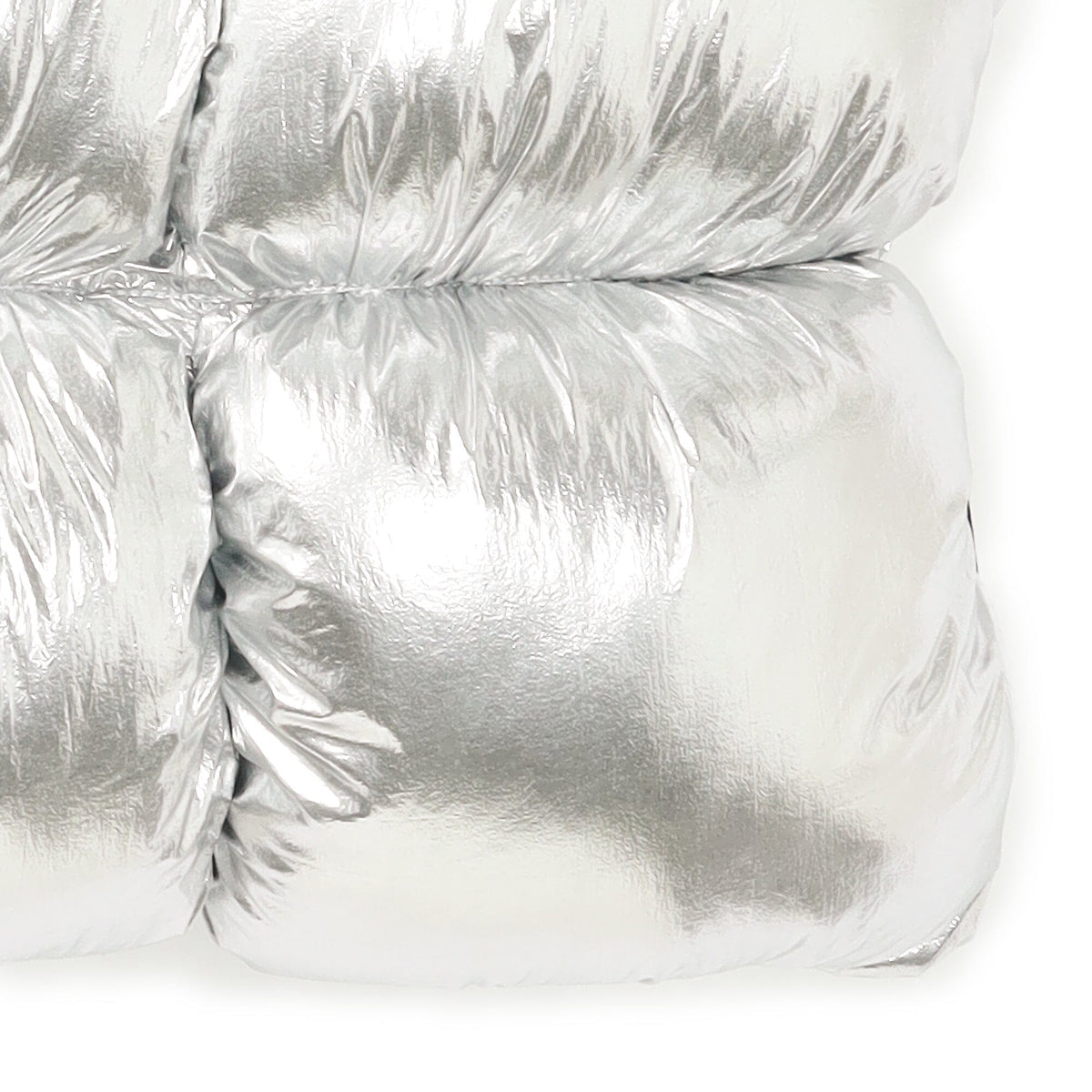 Metallic Square Quilted Cushion Cover 450 X 250  Silver