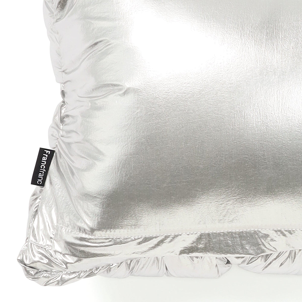 Metallic Square Quilted Cushion Cover 450 X 250  Silver