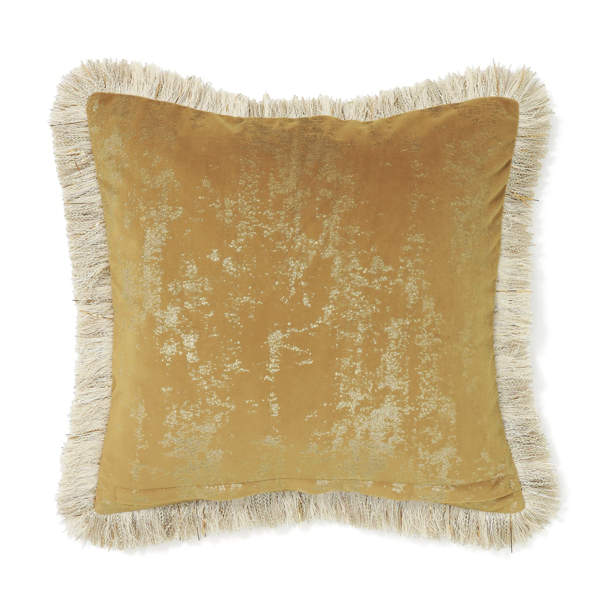 Shiny Fringe Cushion Cover 450 X 450  Gold