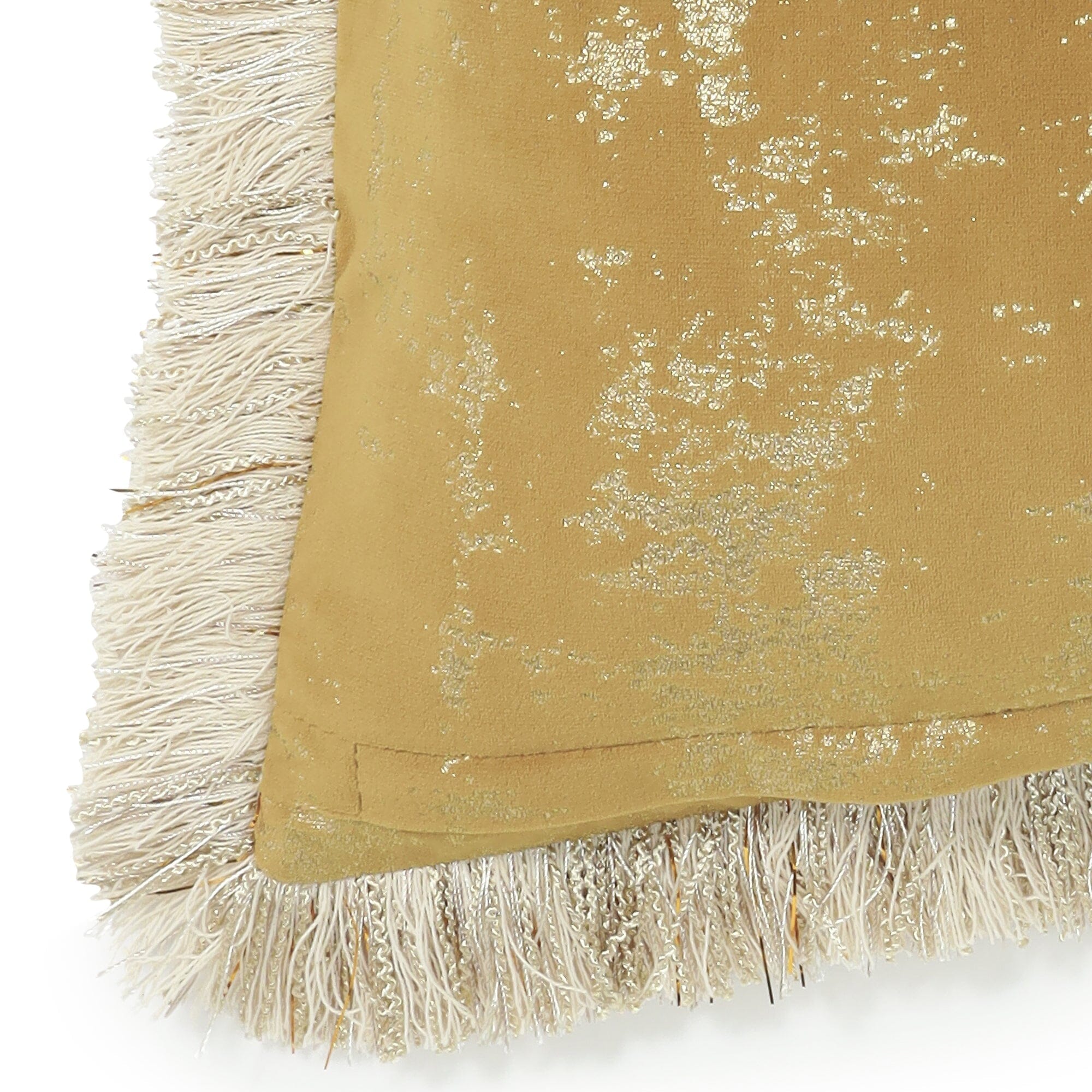 Shiny Fringe Cushion Cover 450 X 450  Gold
