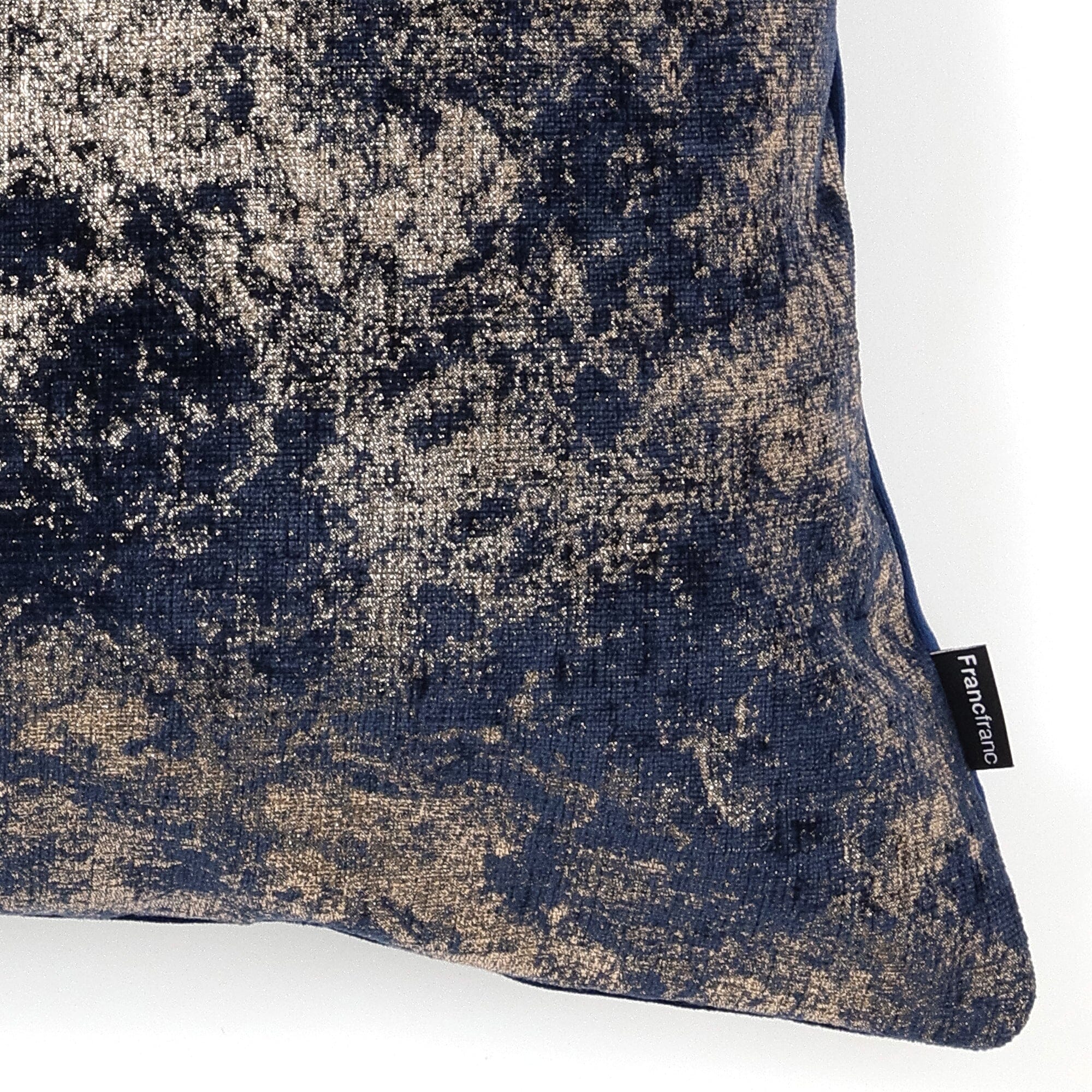 Metallic Print Cushion Cover 450 X 450  Navy X Gold