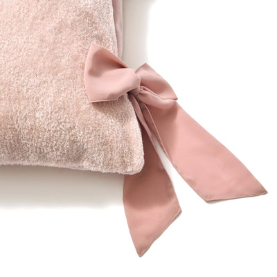 WARMY Furry Ribbon Pillow Case 700 x 500 Pink