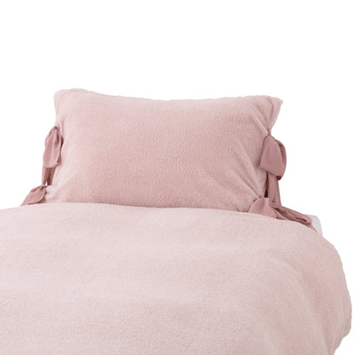 WARMY Furry Ribbon Pillow Case 700 x 500 Pink