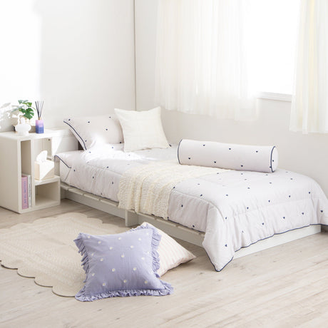 Fuwaro Cooling Pillow Cover Heart  Pink X Navy