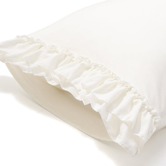 Fuwaro Cooling Pillow Cover  Frill White