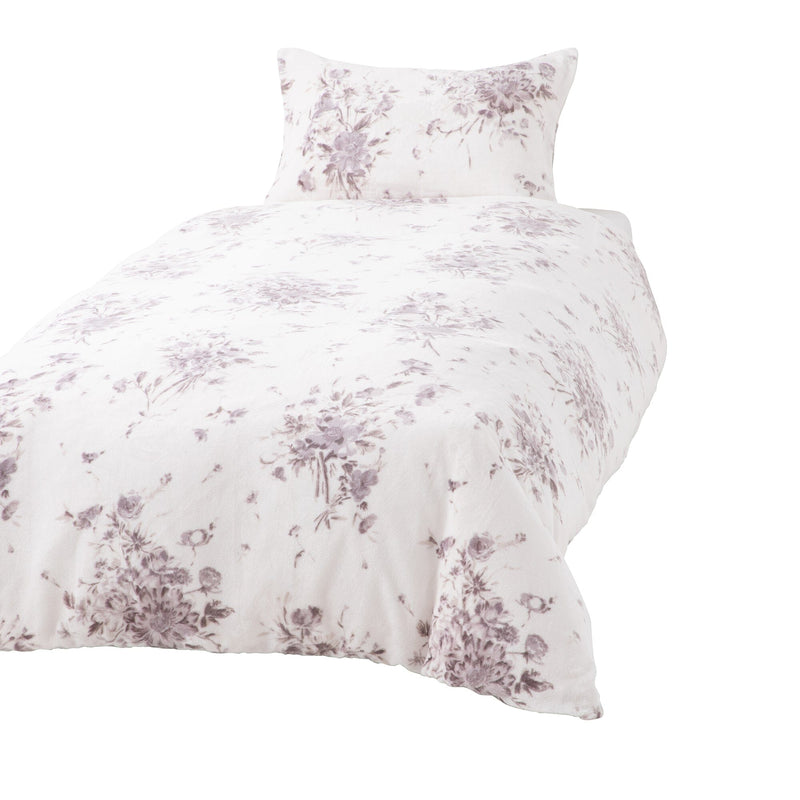 WARMY Botanical Flower Comforter Case Double Grey