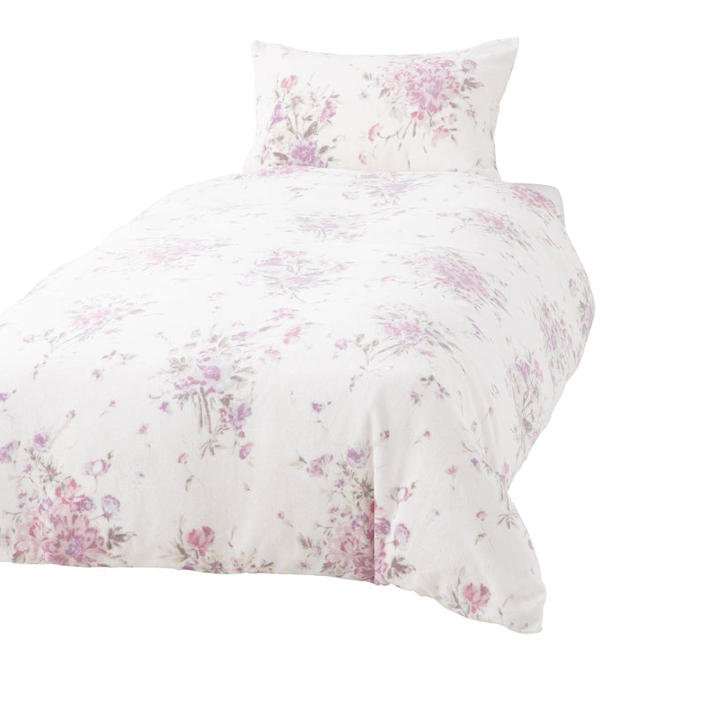 WARMY Botanical Flower Comforter Case Single Pink