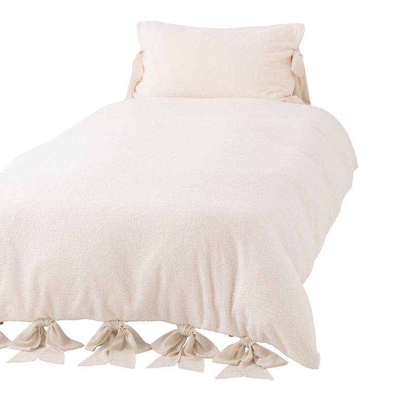 WARMY White Ribbon Comforter Case Single Ivory