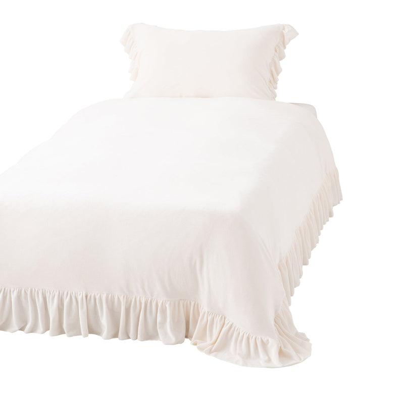 Warmy Argan Oil Frill Comforter Case  Double White