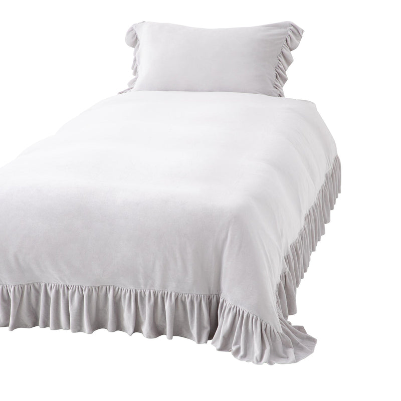 Warmy Argan Oil Frill Comforter Case  Single Grey