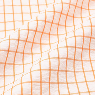 Sheer Check Comforter Single White X Orange