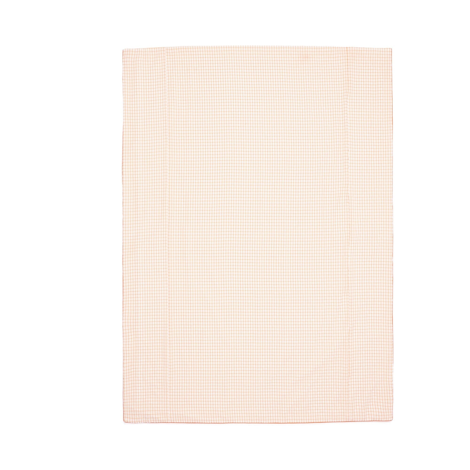 Sheer Check Comforter Single White X Orange