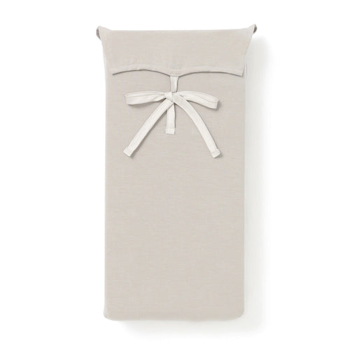 Cica Satin Ribbon Duvet Cover Double Gray x Beige