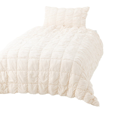 Warmy Square Quilt Duvet Cover Single Ivory