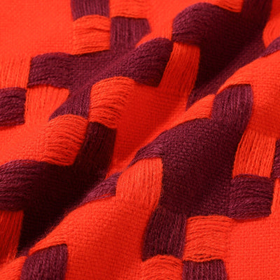 Houndstooth Throw  Orange X Purple