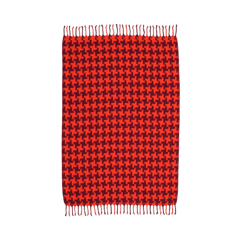 Houndstooth Throw  Orange X Purple