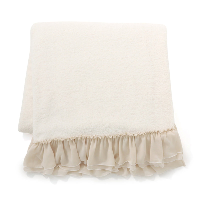 Howamoko Frill Throw (Lap Blanket) 1700 X 1300 Ivory