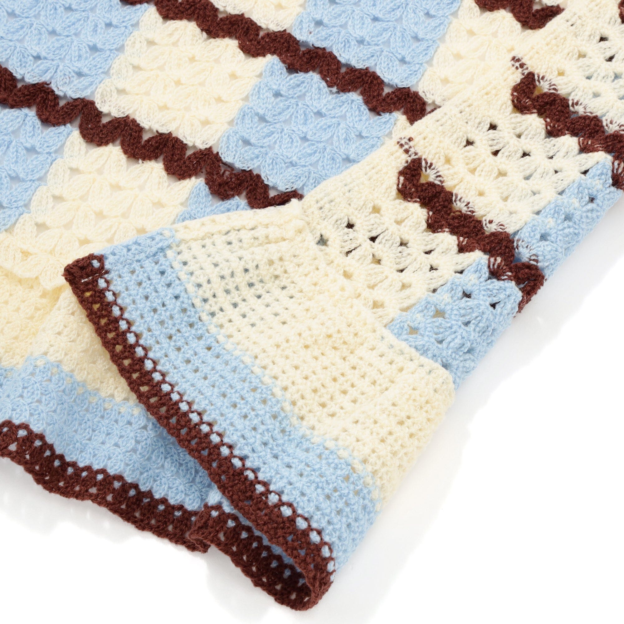 Frill Crochet Throw 1300 X 1000  Blue X Ivory
