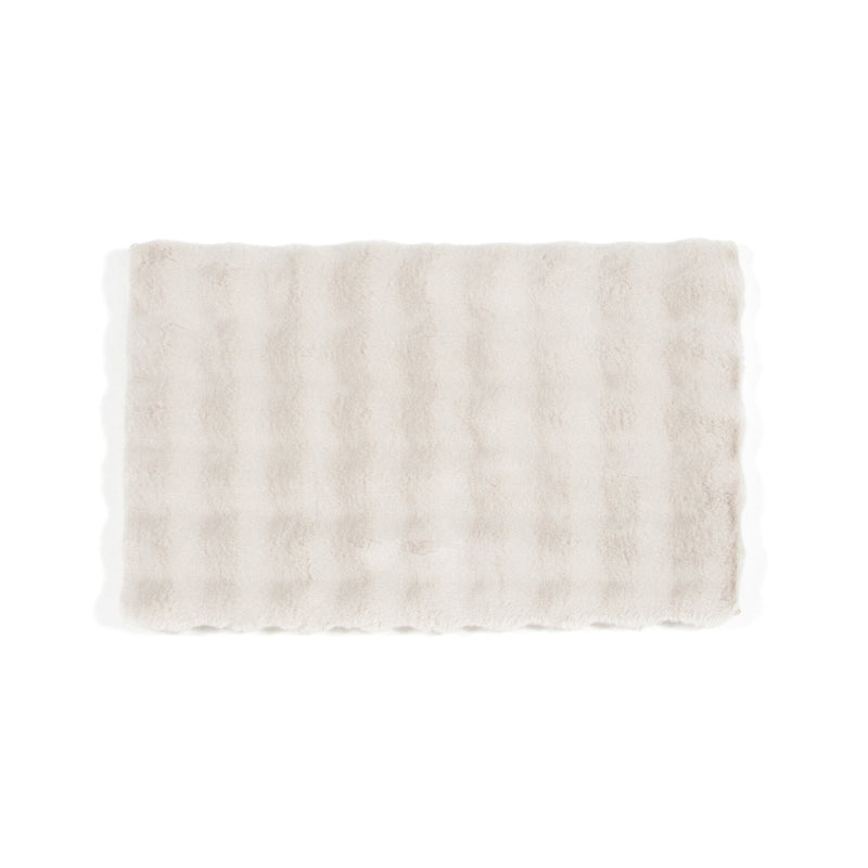 Pokomoko Fur Memory Foam Mat 800 X 500 Gray X Breige