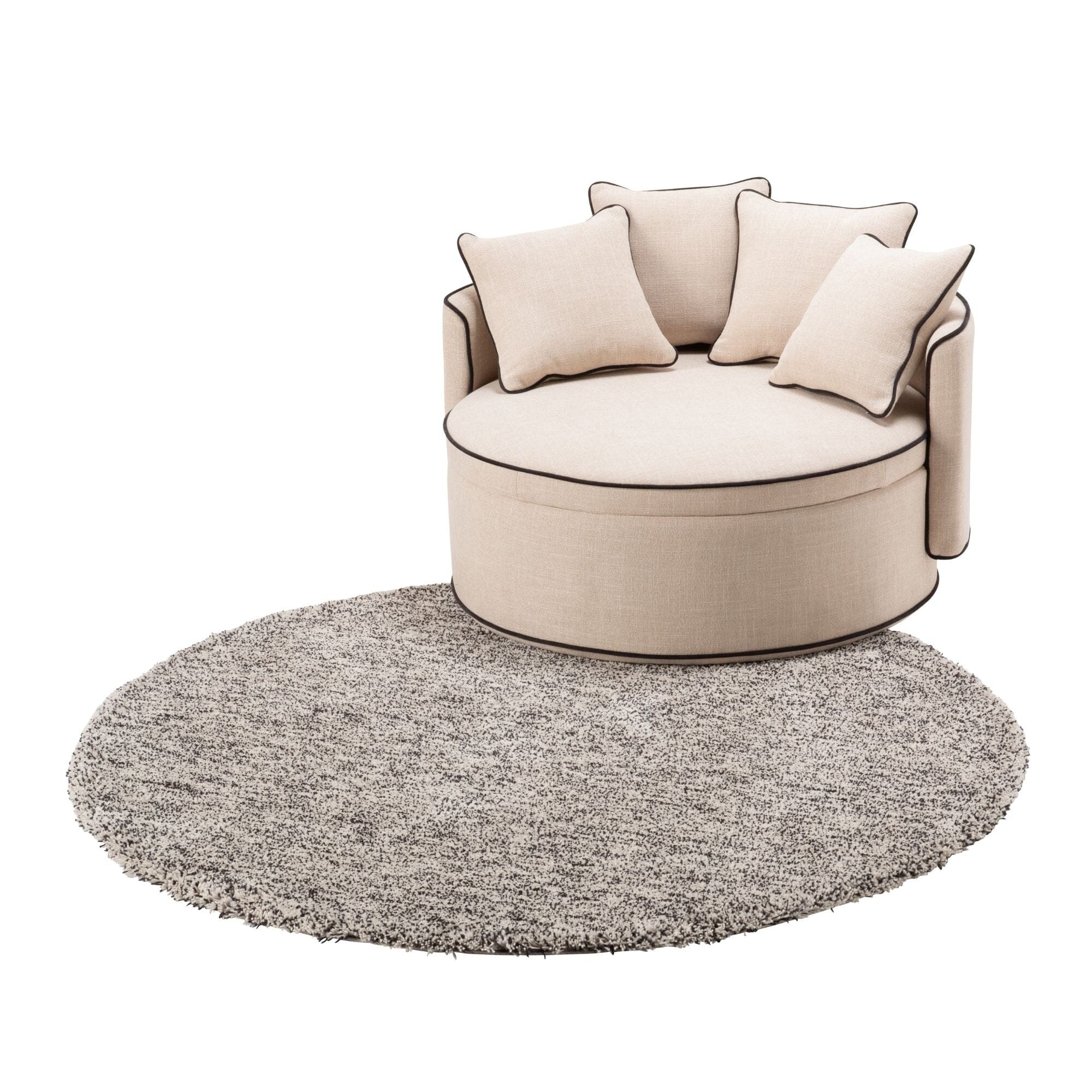 Filare Round Rug Φ1500 Ivory X Black