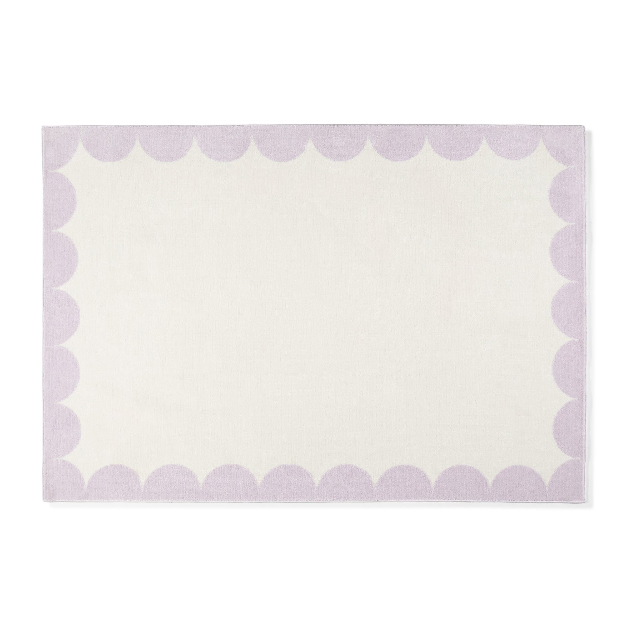 Scallop Frame Rug L Light Purple X Ivory