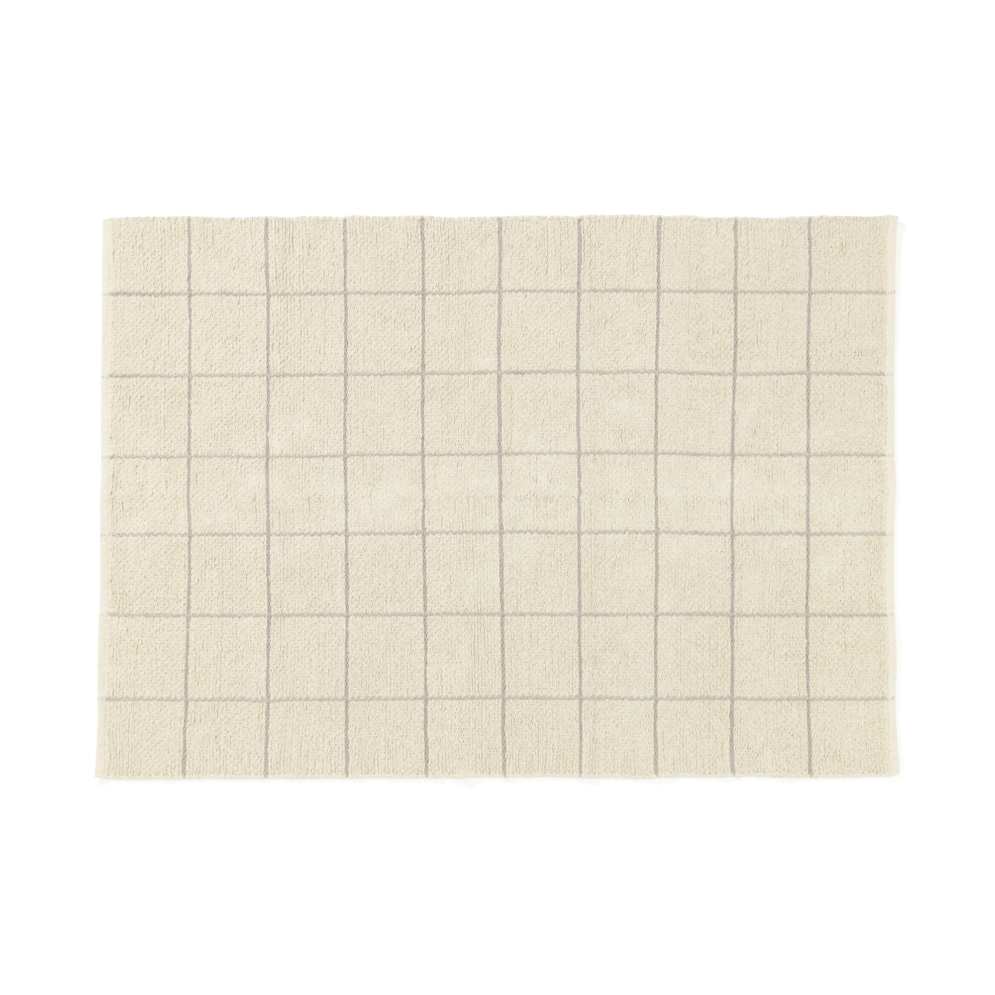 Boucle Windowpane Cotton Rug Medium 2000 X 1400 Mm Ivory X Gray