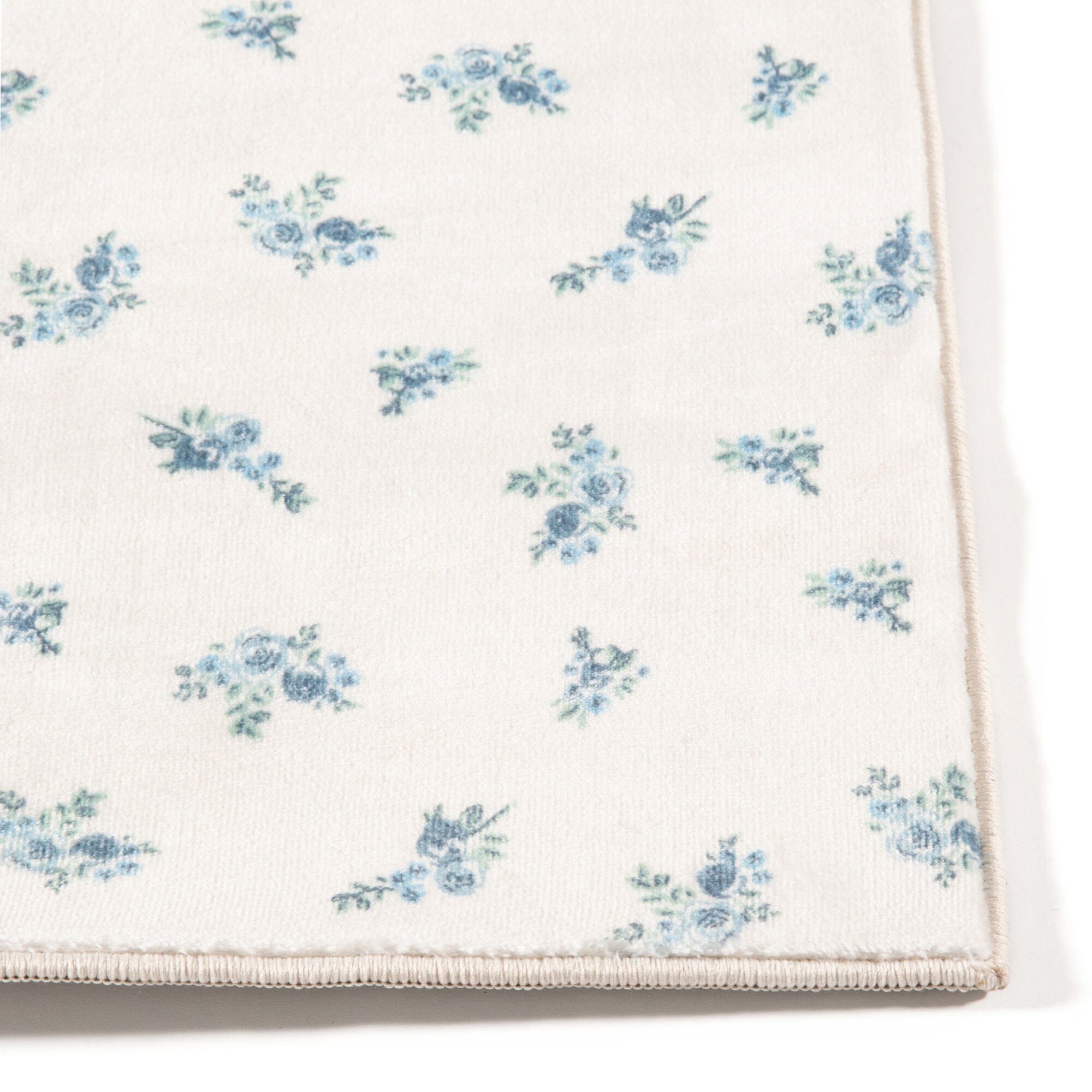 Design Print Rug Small Flower Pattern Size M 2000 X 1400  Blue