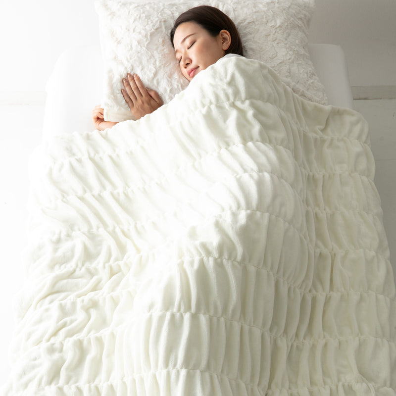 WARMY Heavy Blanket Ripple Single 1400×2000 Ivory