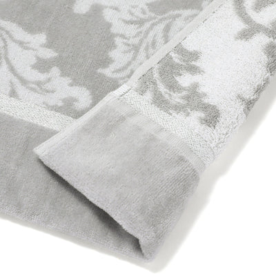 Jacquard Damask Towel Blanket, Single, Grey