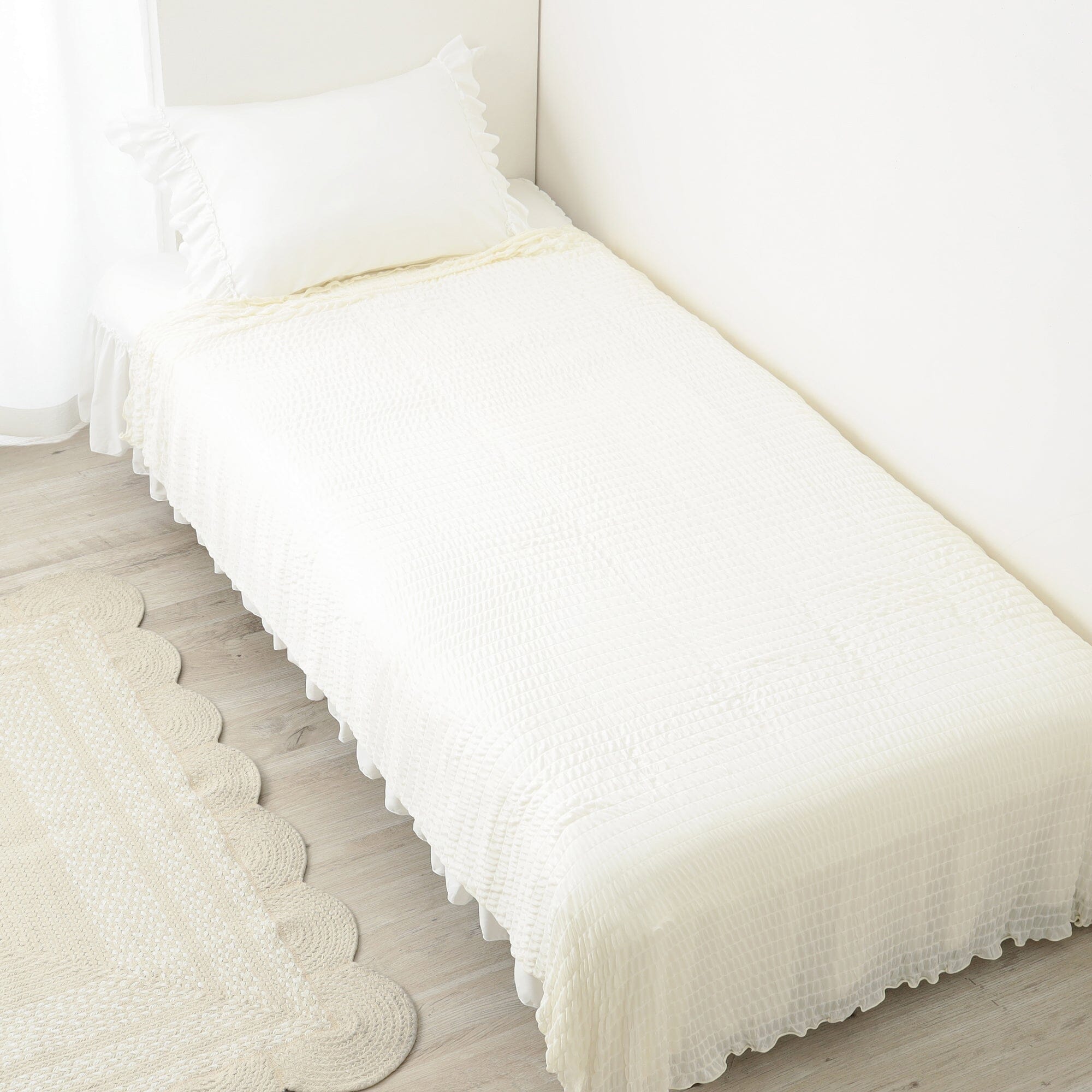 Cool Ripple Blanket Single 1400 X 2000  White
