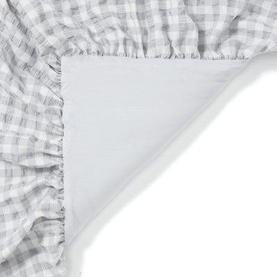 Fuwaro Cooling Comforter Frill Check Single White X Gray