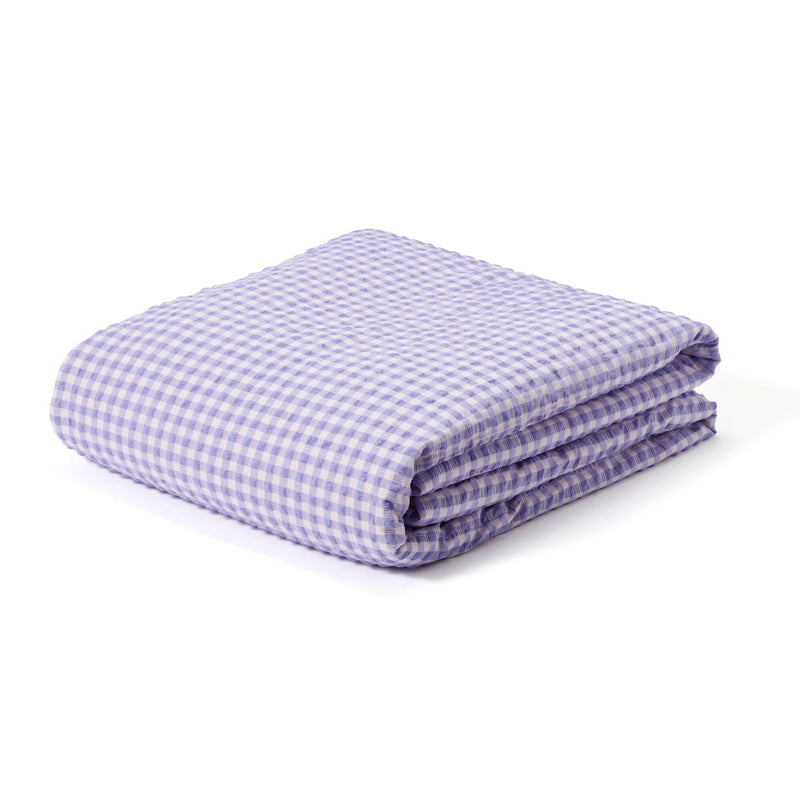 Fuwaro Cooling Futon Frill Check Double Pink X Purple