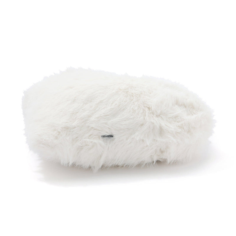 Fur Heart Cushion Medium Ivory