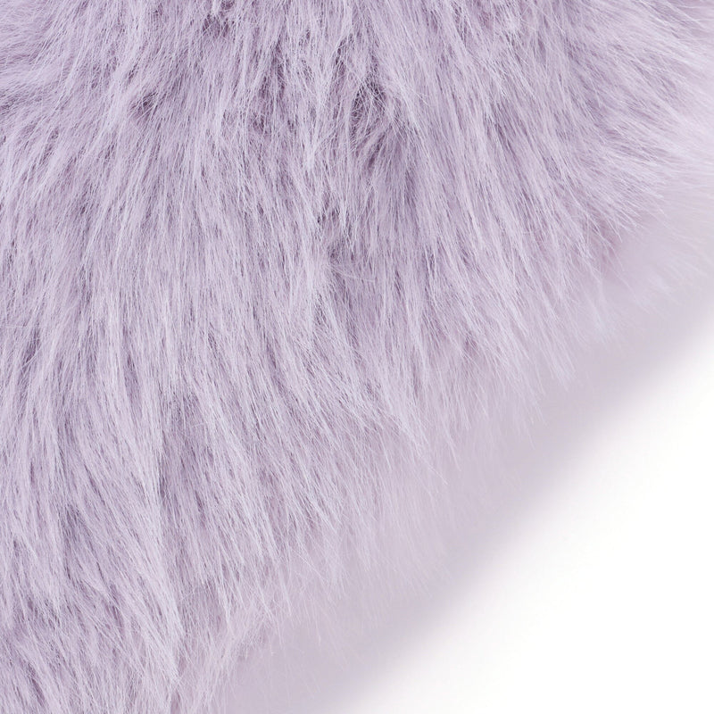 Fur Heart Cushion Small Light Purple