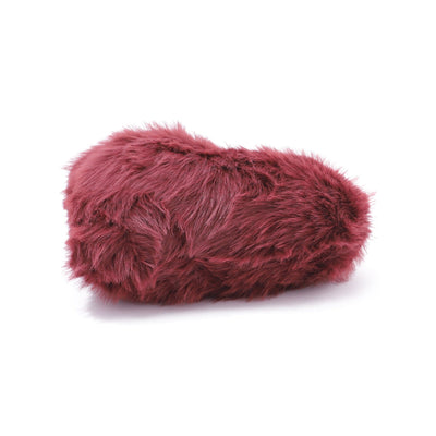 Fur Heart Cushion Small Red